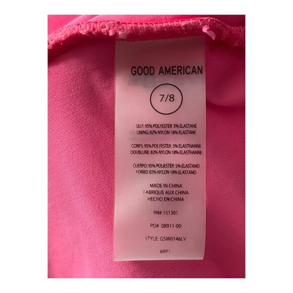 Good American bathing suit Always Fits One-Piece Swimsuit pink plus 7/8 4XL/5XL - Picture 4 of 6